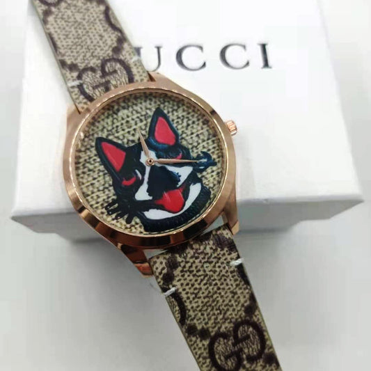 Gucci G Timeless Boston Terriers 38Mm