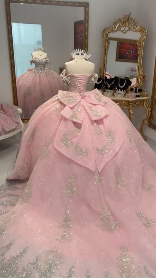 Pink A Line Princess Quinceanera Dress Ball Gowns, Sweet 16 Dresses