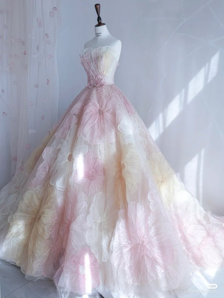Pretty Ball Gowns Sweetheart Pink Flowers Tulle Long Quinceanera Dress Prom Short Sleeves Flowers Vestido De 15 Anos Sweet 16 Dresses