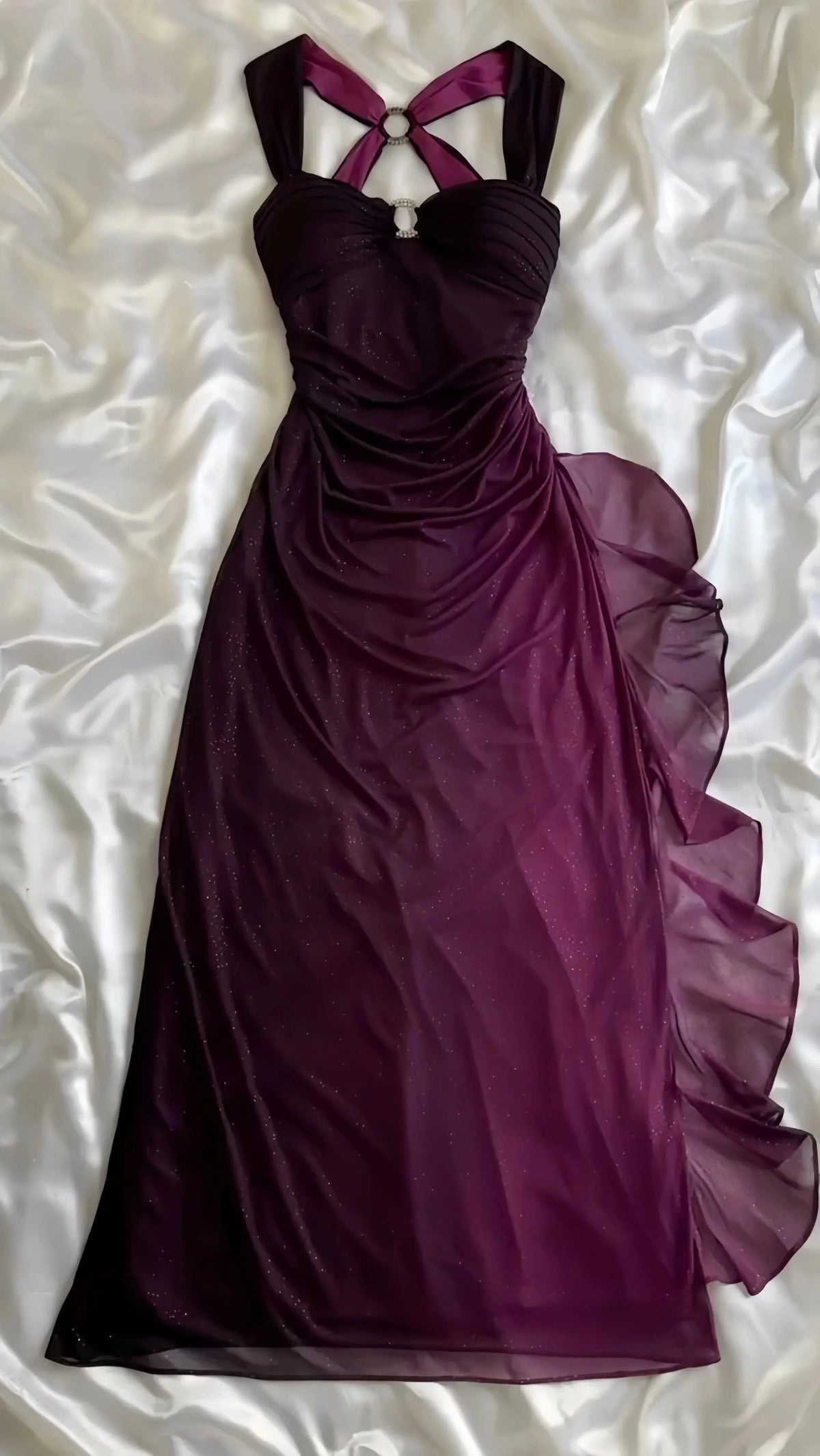 Sparkle Prom Dress, Maroon Prom Dress, Sheath Prom Gowns, Chiffon Birthday Dresses
