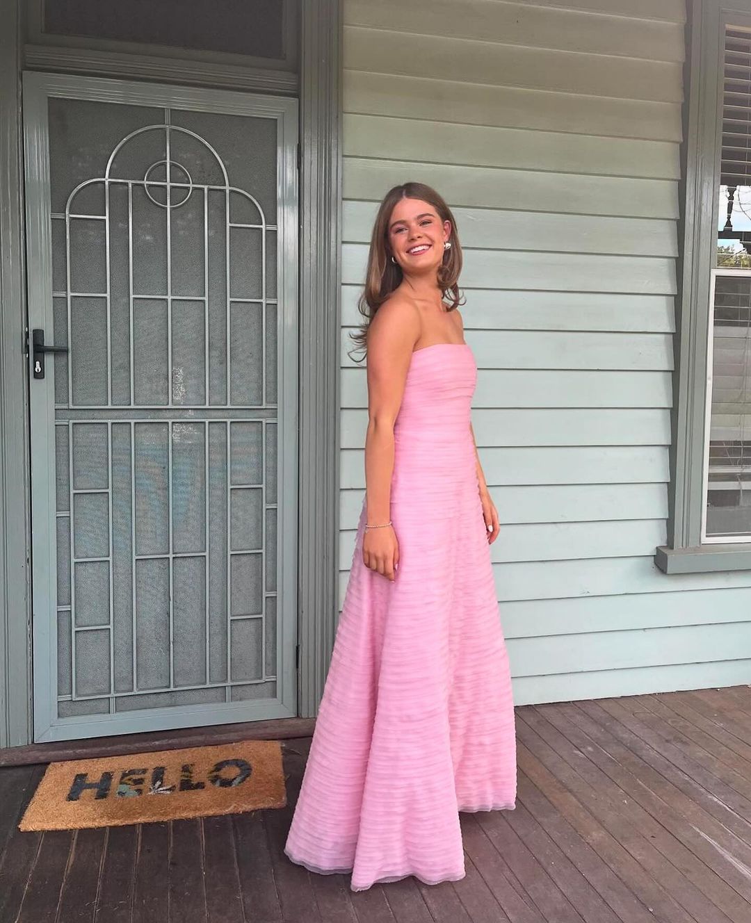 Strapless Pink Long Prom Dresses Prom Gowns