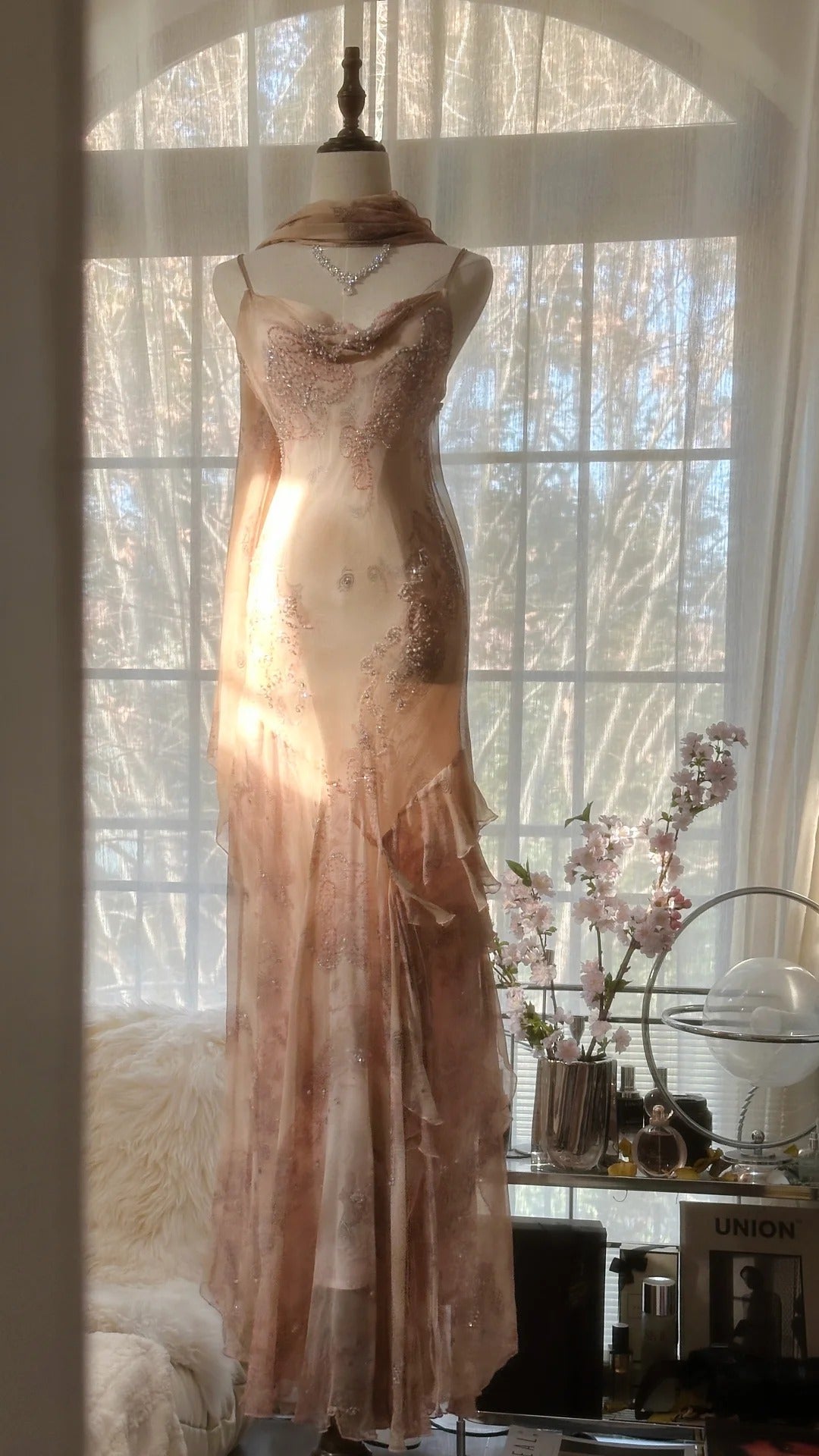 Vintage Prom Dresses, Sleeveless Long Prom Gown