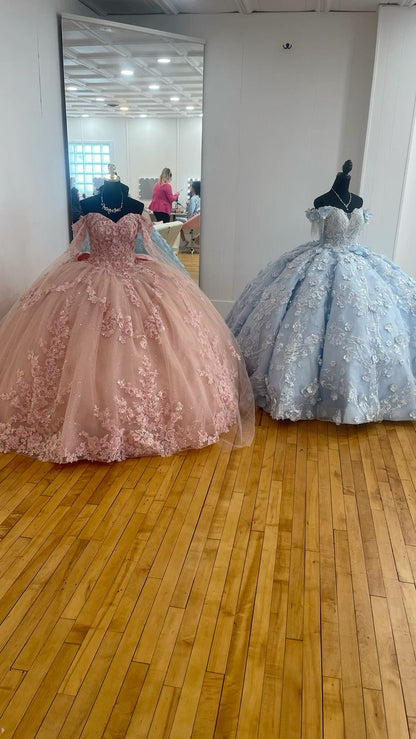 A Line Pink Quinceanera Dress Ball Gown Off Shoulder Sweet 16 Dress