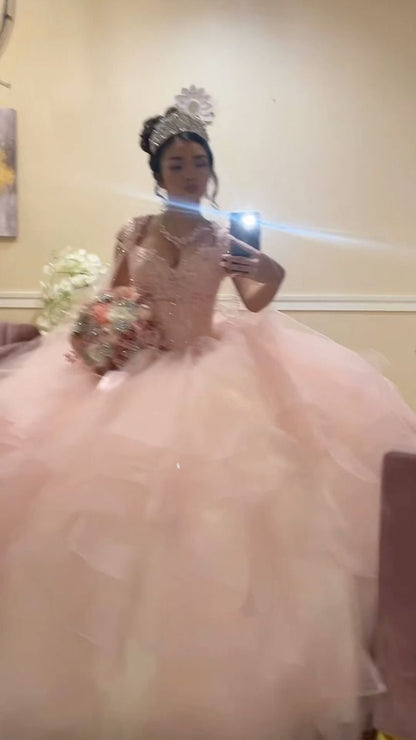 Ball Gown Tulle Sweetheart Quinceanera Dresses Long Evening Dress