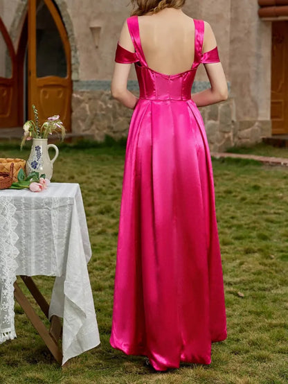 Fashionable solid color sexy and elegant prom dress