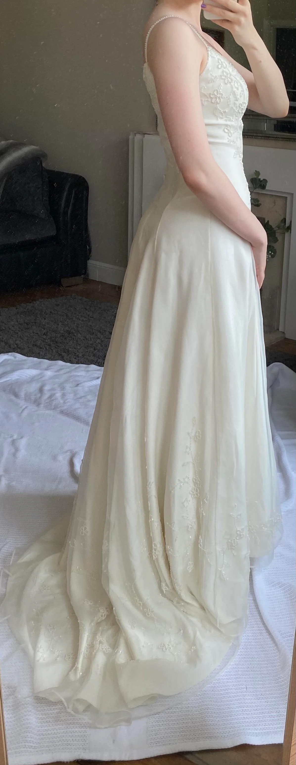 Ivory Straps Long Party Dress Evening Gowns