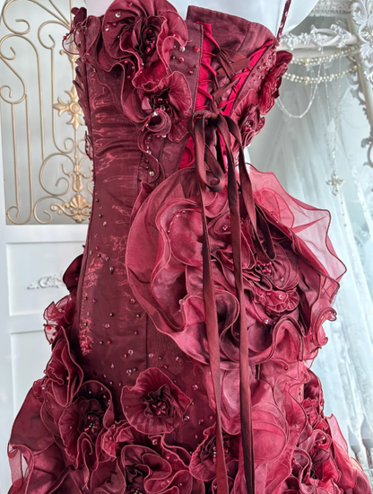 Ball Gown Burgundy Sweet 16 Dress Quinceanera Dresses