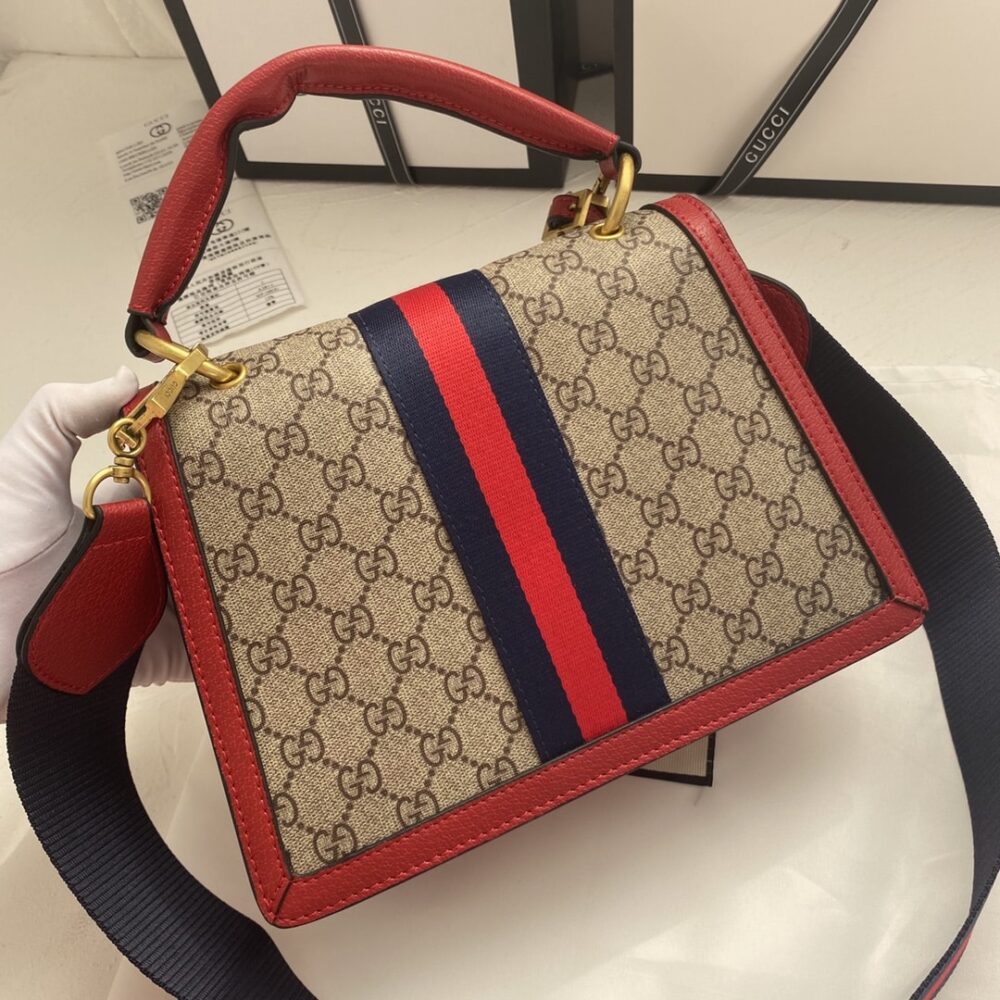 Gucci Queen Margaret GG Small Top Handle Bag Red 25Cm