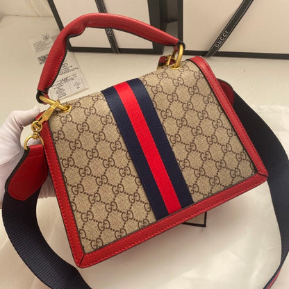 Gucci Queen Margaret GG Small Top Handle Bag Red 25Cm