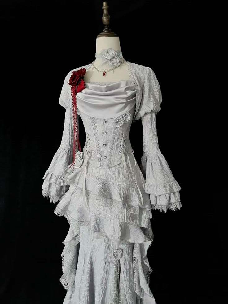 Grey Retro Fashion Elegant Long/Short Lace Homecoming Dress Prom Dress Evening Gown gh3443