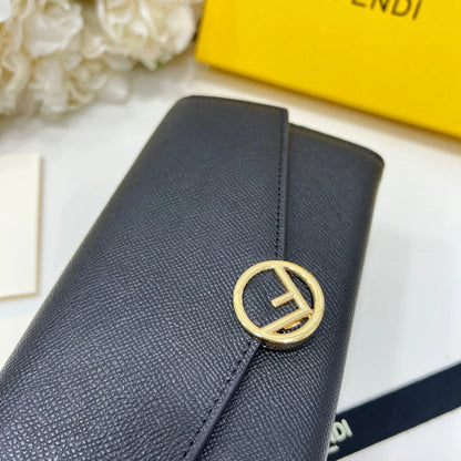 Fendi Chain Wallet Bag Black Trend 19x10.5x3.5cm
