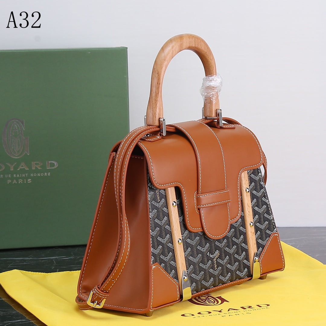 GOYARD SAIGON PM BAG BLACK &amp; TAN 20CM