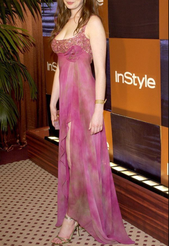 Vintage Hot Pink Chiffon Beaded High Slit Ruffles Party Dress Mermaid Long Evening Gowns
