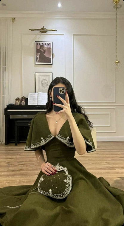 Elegant A line Prom Dress Green Evening Dress Formal Prom Gown