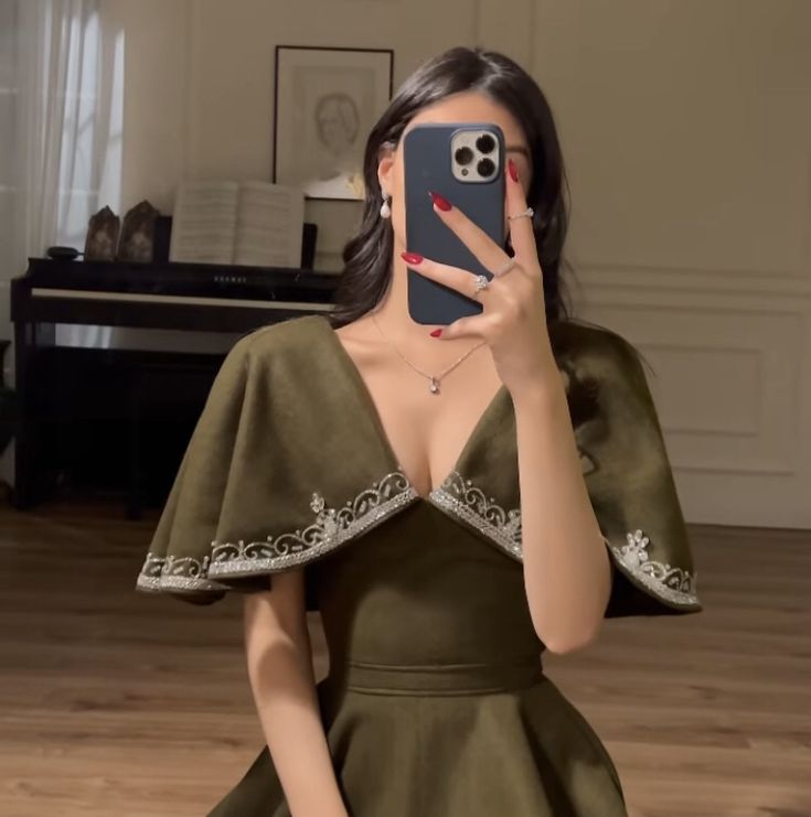 Elegant A line Prom Dress Green Evening Dress Formal Prom Gown