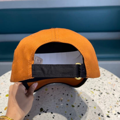 Hermes Canvas Baseball Cap Horse Hat Orange