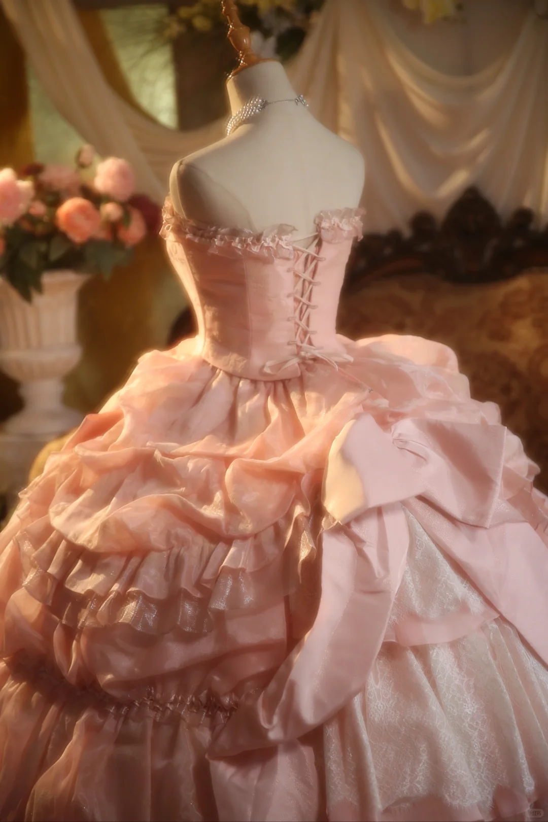 Gorgeous Pink Strapless Ruffled Tiered Oversized Bow Sweet 15 Quinceanera Ball Gown TP5519
