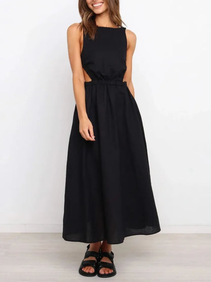 Unique and sexy back summer prom dress