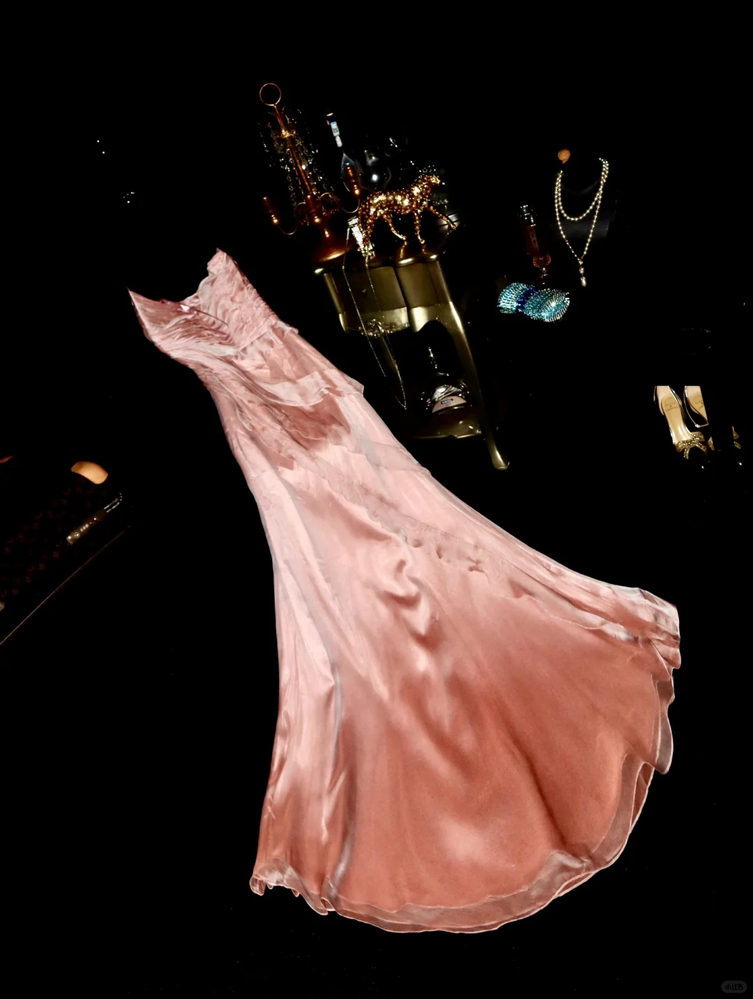 Glamorous Blush Pink Satin Sweetheart Strapless Beaded Sheath Evening Gown TP5366