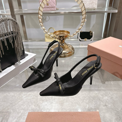 Miu Miu  Slingback Pumps With Bow Black