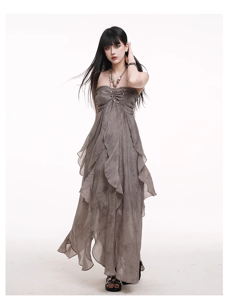 Simple Fashion Beach Party Chiffon Halter Dress TP2958