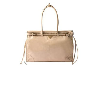 Prada Bonnie extra-large leather handbag(HIGH-END GRADE)
