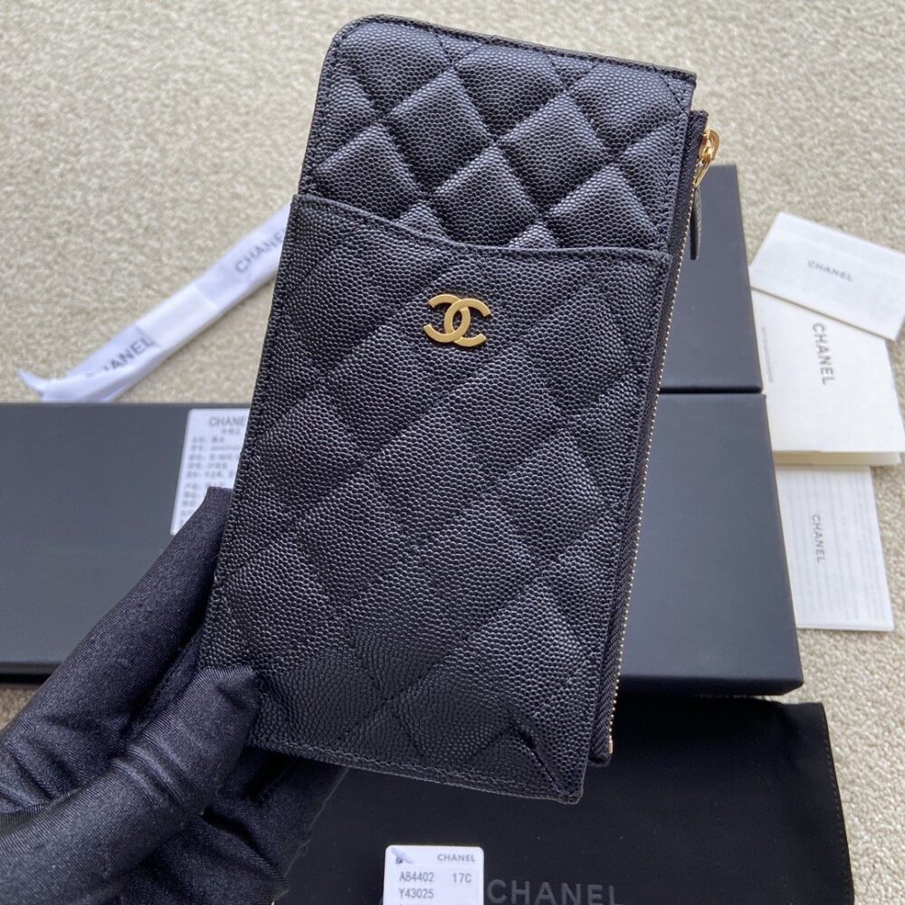 Chanel CO-CO Mini Pouch Wallet Gold Hardware Black 20Cm