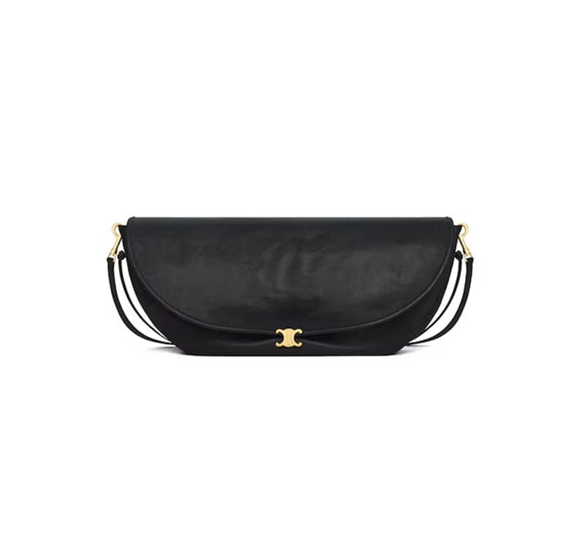 CELINE HALFMOON SOFT TRIOMPHE BAG IN SUPPLE SHINY LAMBSKIN(HIGH-END GRADE)