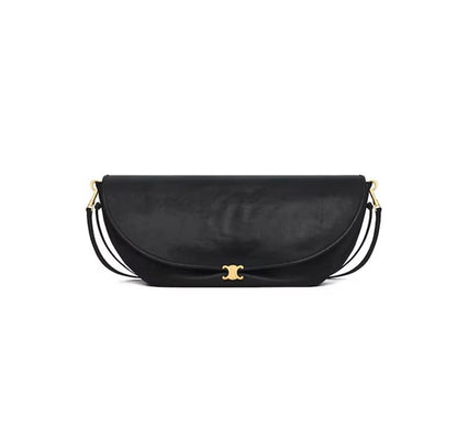 CELINE HALFMOON SOFT TRIOMPHE BAG IN SUPPLE SHINY LAMBSKIN(HIGH-END GRADE)