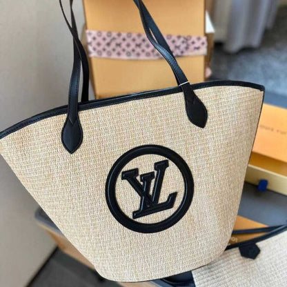 Louis Vuitton Saint Jacques Raffia Tote Bag Beige  57Cm M59808
