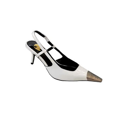 YSL JEANNE slingback pumps in glazed leather