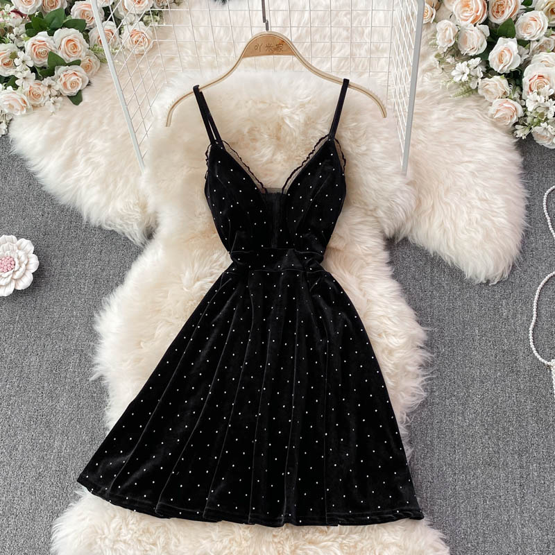 Sexy V Neck Short A Line Dress Fashion Dress  10893