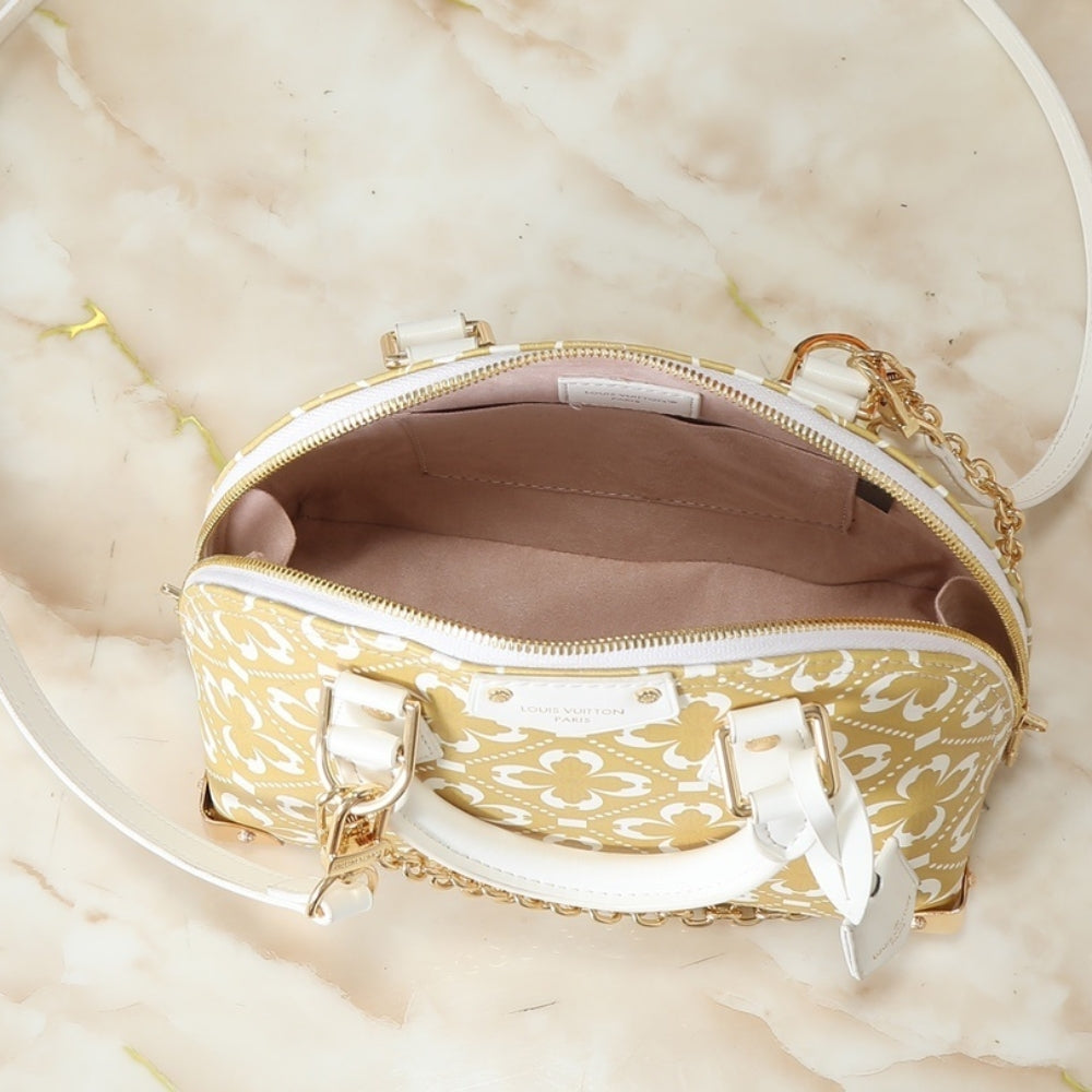 Louis Vuitton Alma Trunk BB White Gold Handle Bag 22cm M28032