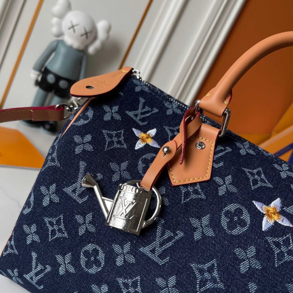 Louis Vuitton Speedy 30 Bandoulière Bag Blue Denim 30Cm M27556