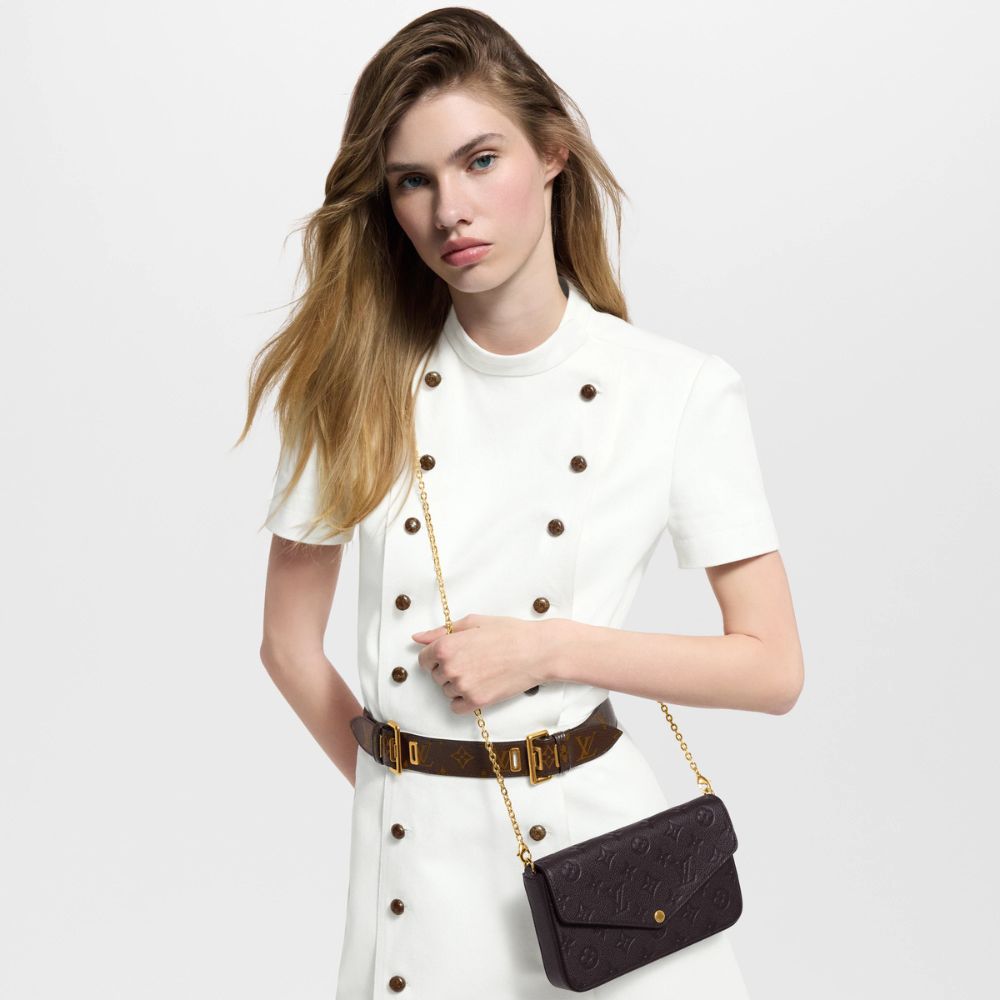 Louis Vuitton Félicie Pochette Monogram Empreinte Black 21Cm M82477
