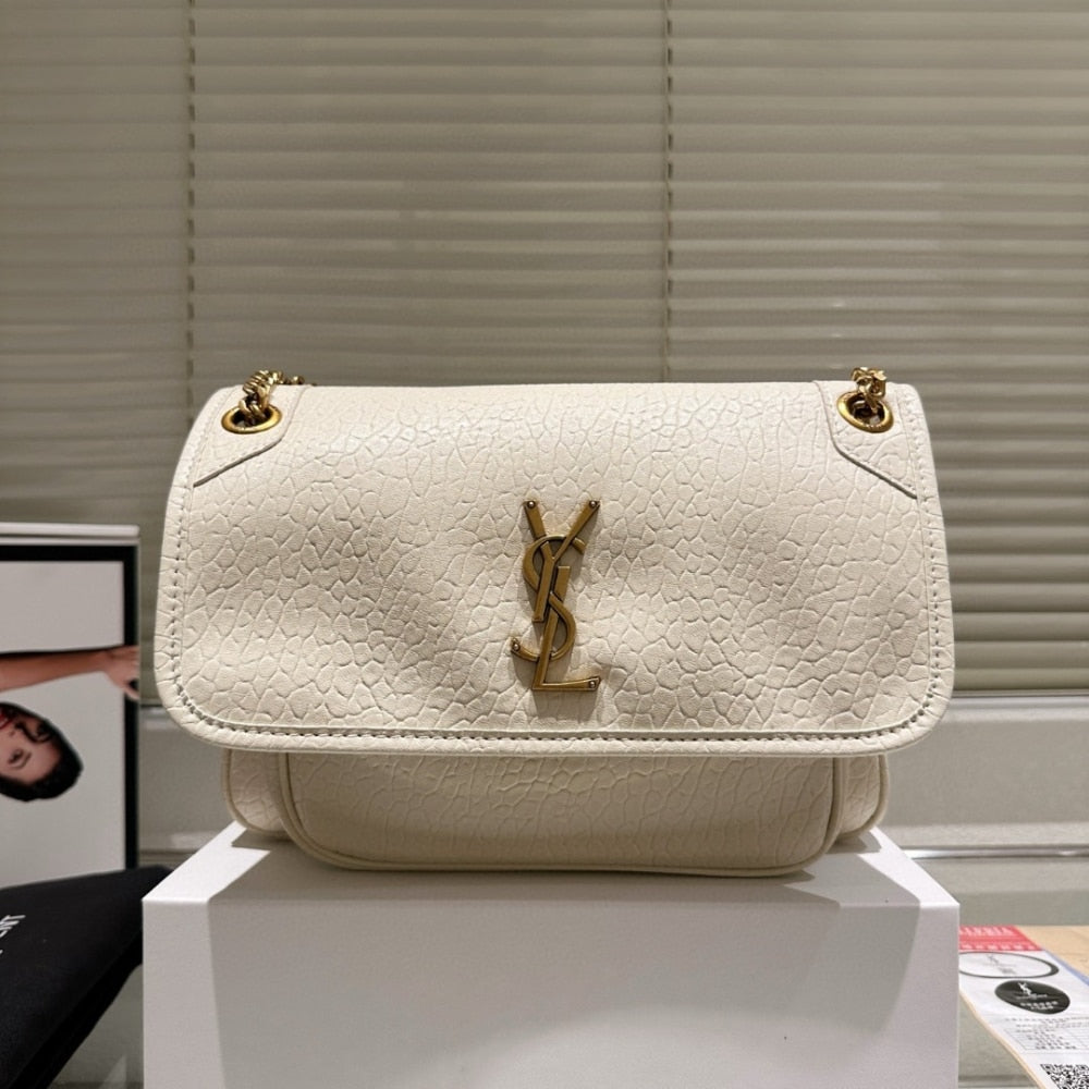 Saint Laurent Niki Vintage Medium In Grained White 28Cm 633178Aacyt9207