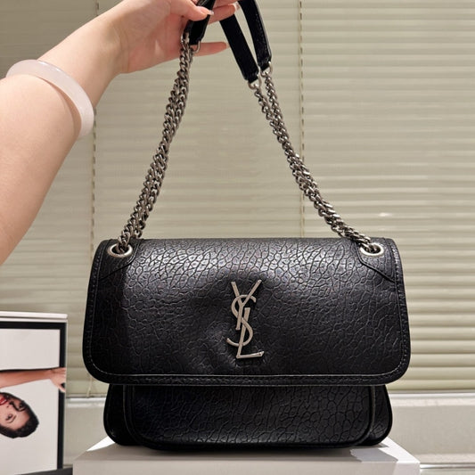 Saint Laurent Niki Vintage Medium In Grained Black 28Cm 633178Aacia1000