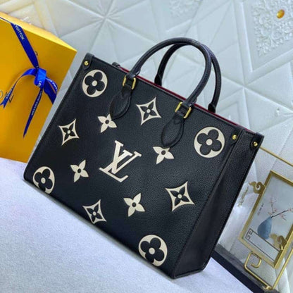 Louis Vuitton Onthego MM Black Cream 35Cm M45495