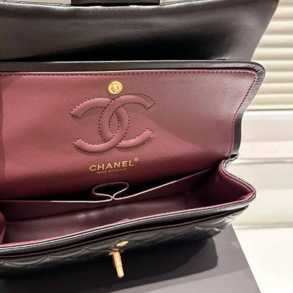 Chanel Classic Flap Black Gold Hardware 25Cm