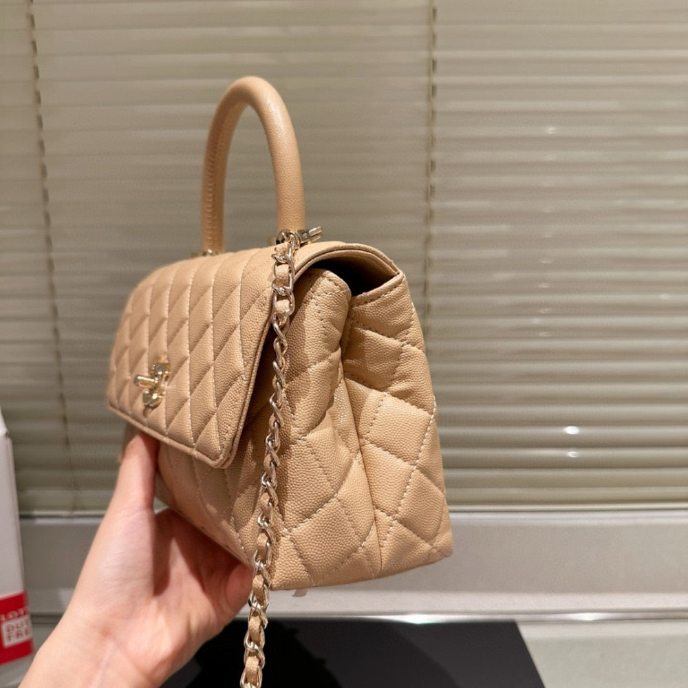 Chanel Small Coco Handle Bag Dark Beige 23Cm A92990