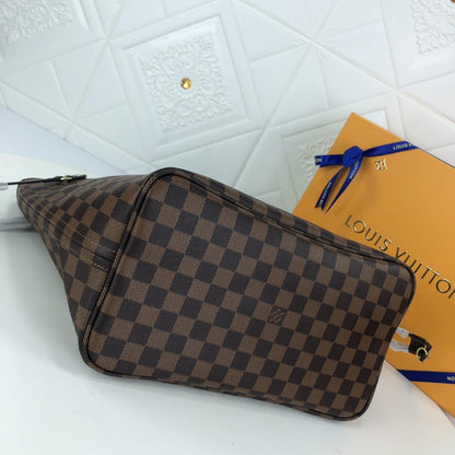 Louis Vuitton Damier Ebene Neverfull MM Brown And Light Pink 32Cm N41603