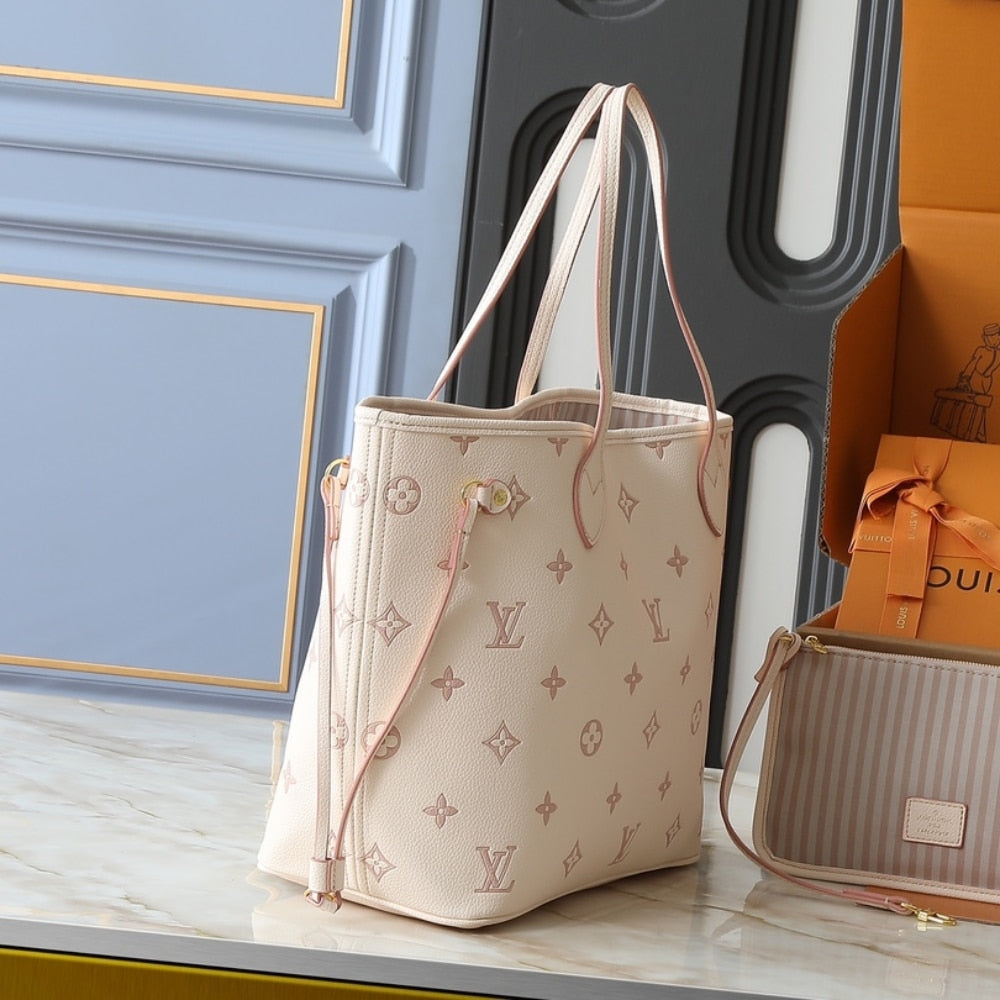 Louis Vuitton Neverfull MM Bag Beige 32Cm M14285
