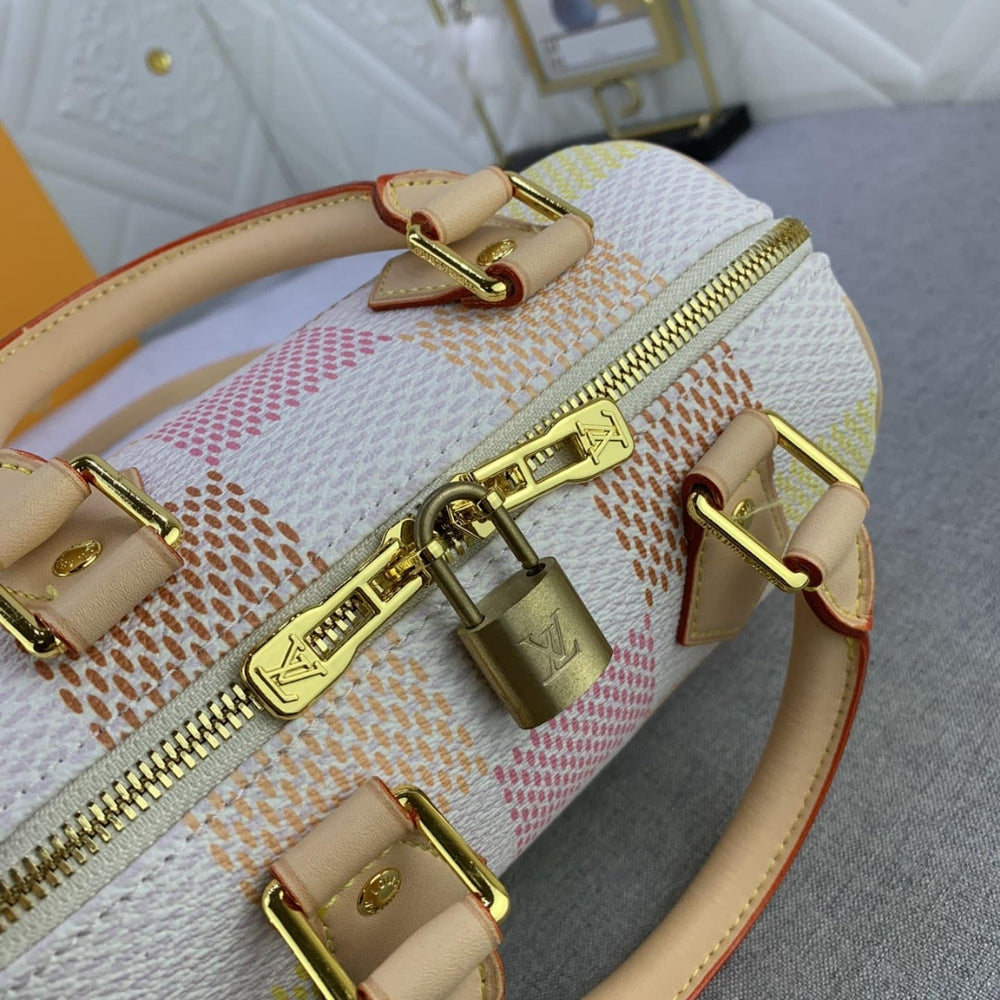 Louis Vuitton Speedy Bandoulière Damier Canvas Peach 20Cm