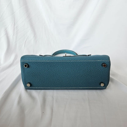 Hermès Kelly 25 bleu jean with PHW