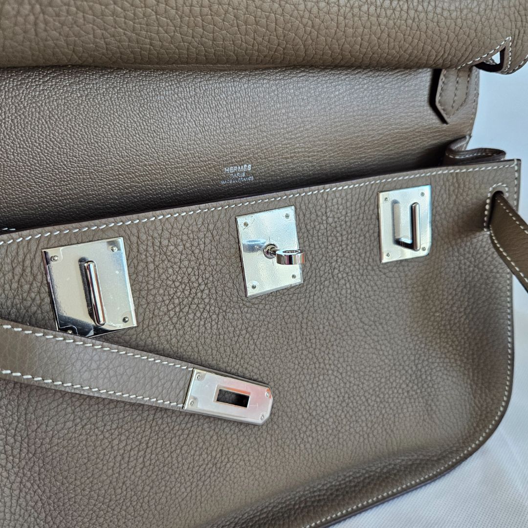 Hermès Jypsiere 28 Etoupe Togo Leather