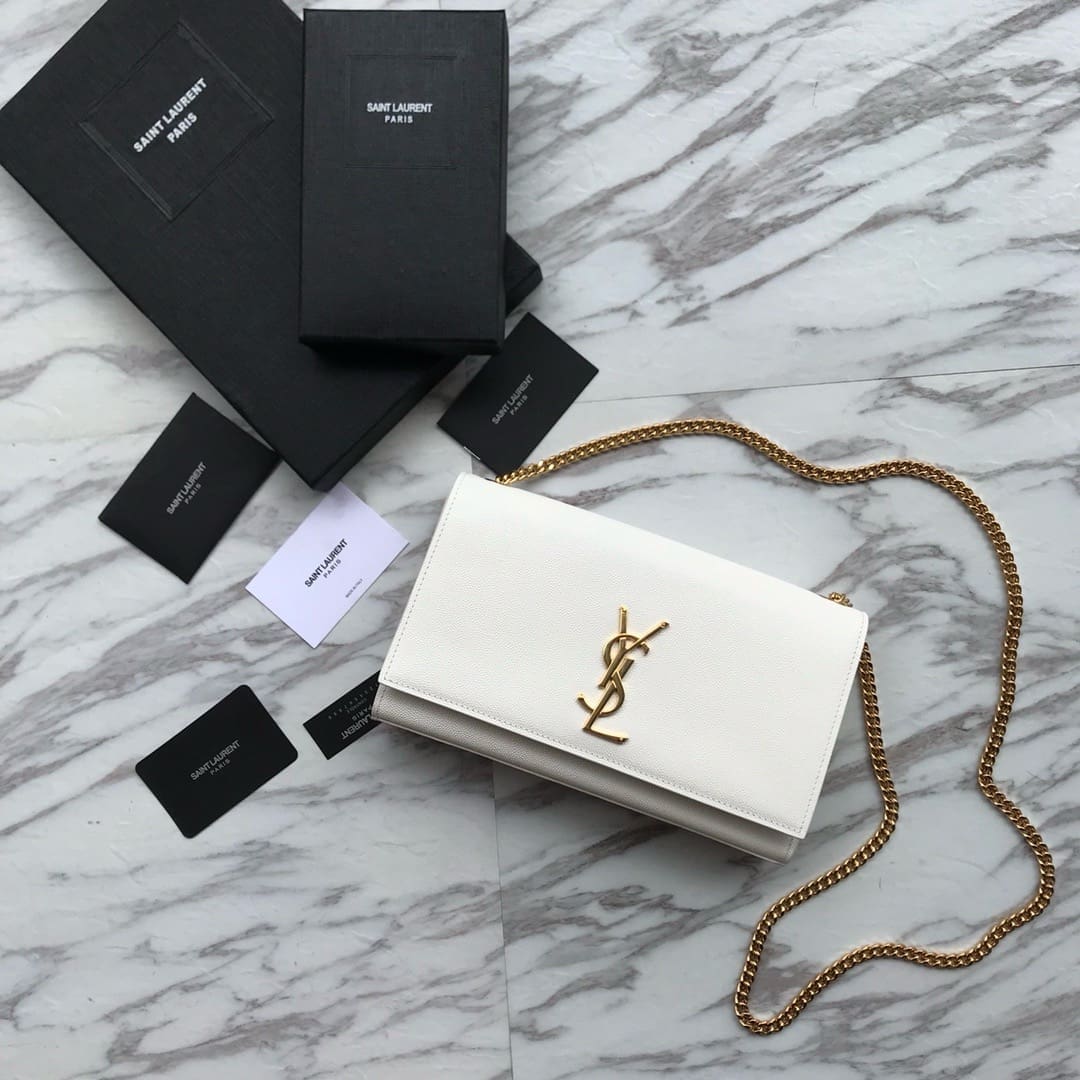 Saint Laurent kate medium in grain de poudre embossed leather