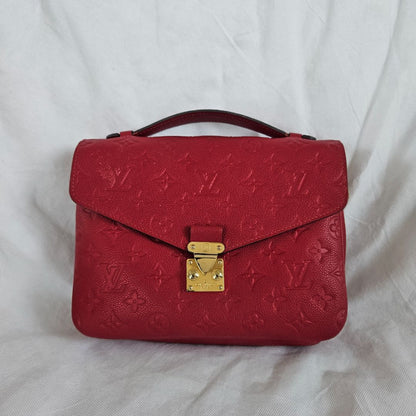 Louis Vuitton Red Monogram Empreinte Pochette Metis Shoulder Bag