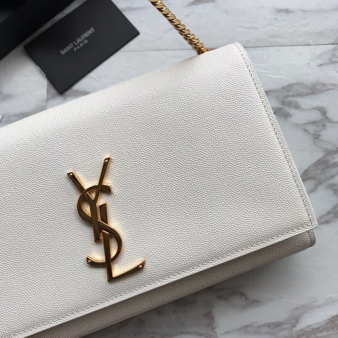 Saint Laurent kate medium in grain de poudre embossed leather
