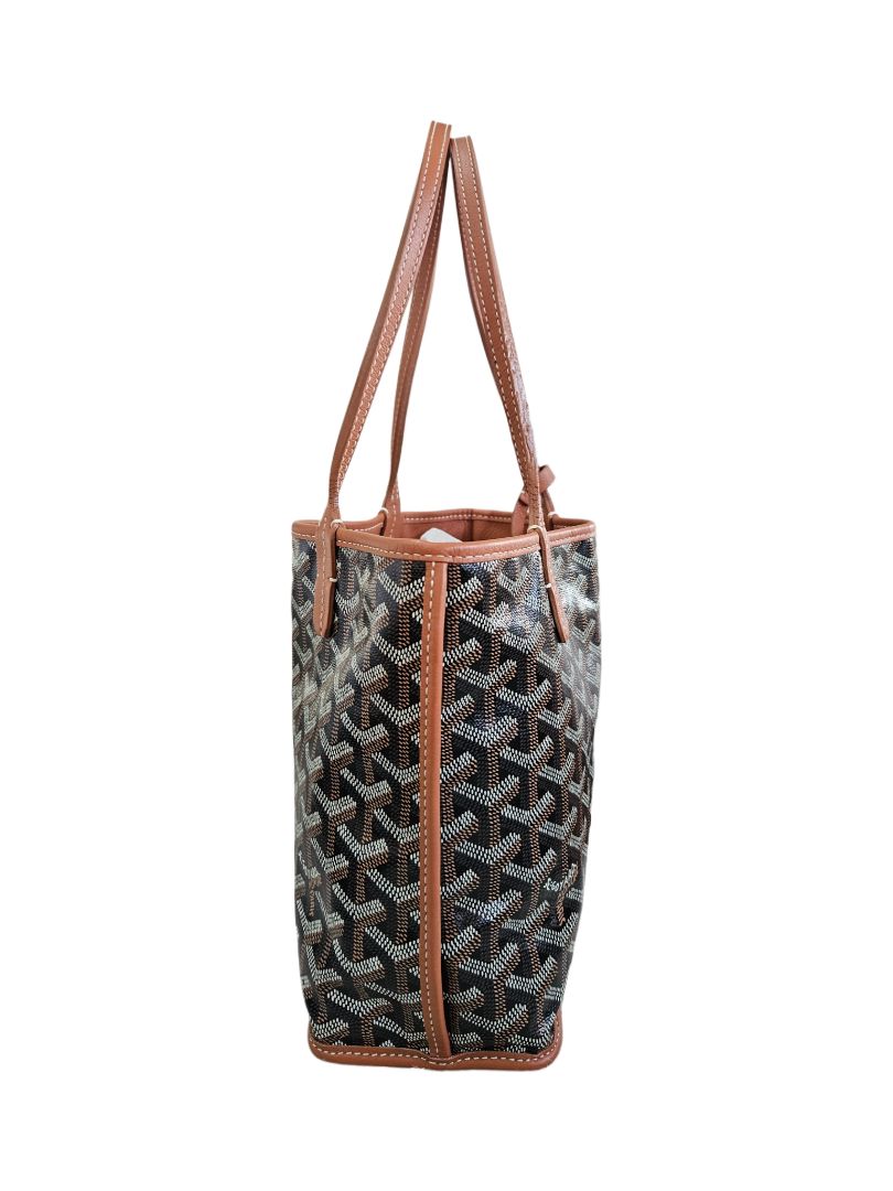 Goyard Brown Goyardine Coated Canvas & Leather Mini Anju Tote Bag