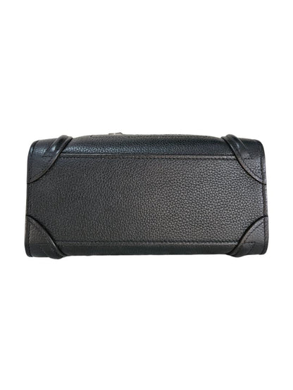 Celine Black Leather Nano Luggage Tote Bag